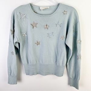 Escada By Margaretha Ley Sweater Womens 34 Blue Star Embroidery Wool 1980s Top